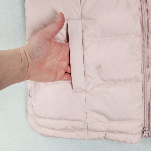 J Jill Vest Women Small Pink Down Long Line Puffer Quilted Full Zip Classic - Picture 3 of 13
